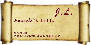 Juscsák Lilla névjegykártya